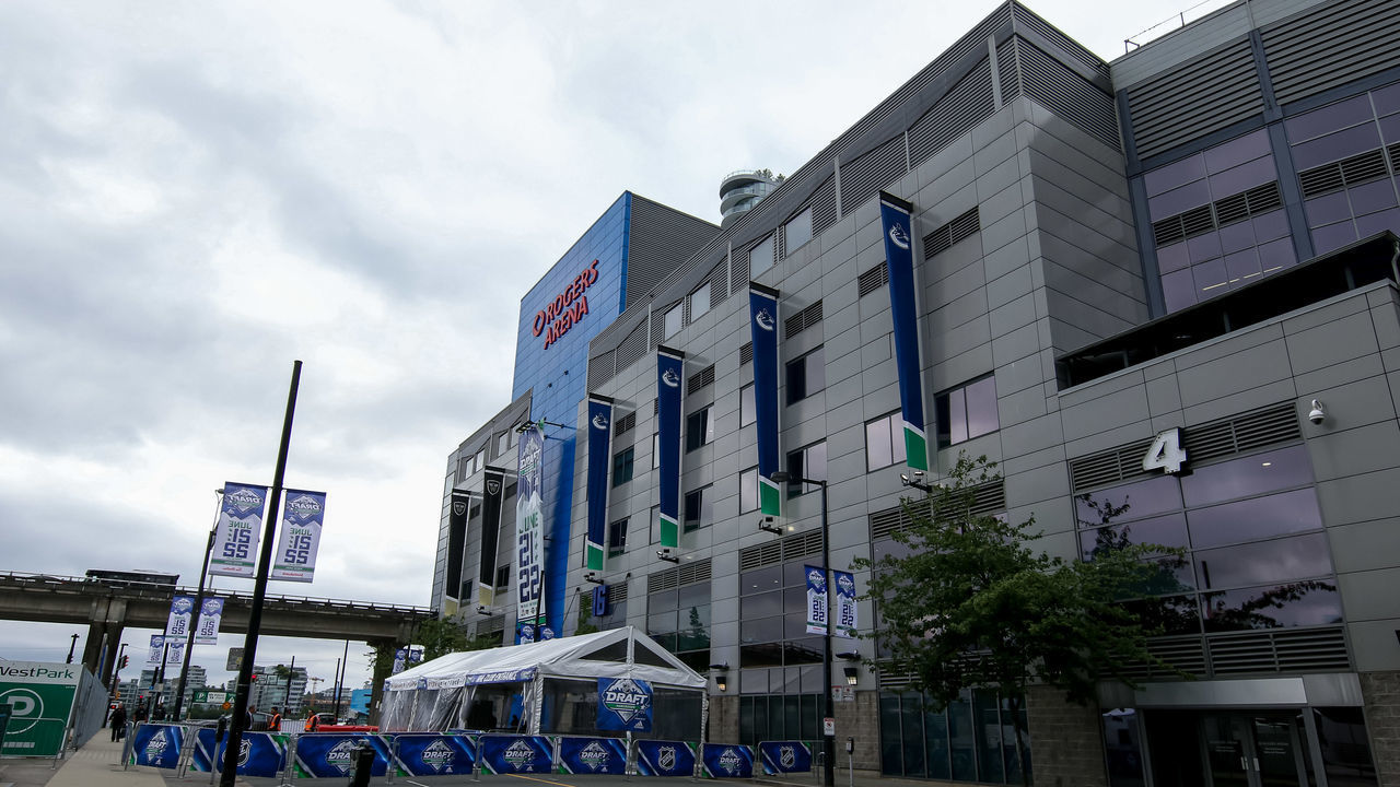 VANCOUVER, BC - JUNE 22: A general view of the exterior of the building during the 2019 NHL Draft at Rogers Arena on June 22, 2019 in Vancouver, British Columbia, Canada.