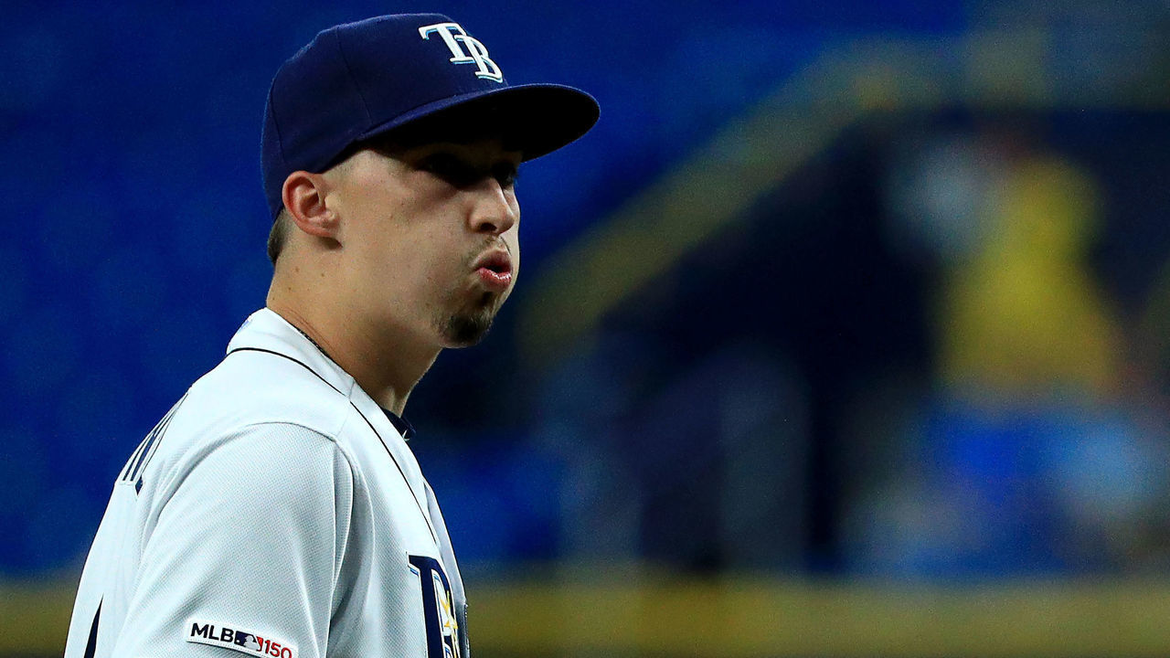 ST PETERSBURG, FLORIDA - MAY 29: Blake Snell #4 of the Tampa Bay Rays pitches during a game against the Toronto Blue Jays at Tropicana Field on May 29, 2019 in St Petersburg, Florida.