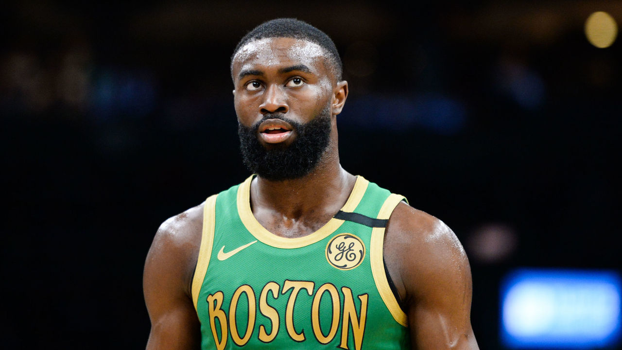 BOSTON, MA - MARCH 3: Jaylen Brown #7 of the Boston Celtics during the second half of the game against the Brooklyn Nets at TD Garden on March 3, 2020 in Boston, Massachusetts.