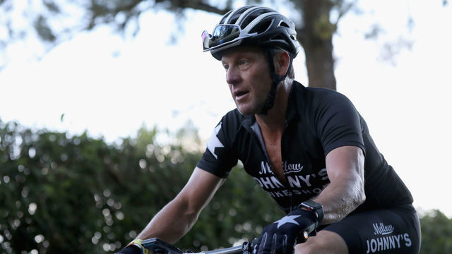TERRAMALL, COSTA RICA - NOVEMBER 02: Lance Armstrong of the United States rides up a hill during day 2 of La Ruta de Los Conquistadores on November 2, 2018 in Terramall, Costa Rica. La Ruta de Los Conquistadores is Costa RicaÕs premier mountain bike race, and one of the most difficult races in the world. It is a 3-day stage race that crosses Costa Rica from the Pacific Coast in the west to the Caribbean coast in the east. Between its sea-level start and finish, the 161-mile route crosses 5 mountain ranges that force you climb a cumulative 29,000 feet. The route snakes through tropical rain forest, 12,000 feet volcanoes, banana plantations and tiny farm towns. It covers every imaginable riding surfaceÑ single track and fire road trails, gravel, hard-packed dirt, pavement, thigh-deep mud, sand, volcano ash, and more. The race was started in 1993 by Roman Urbina. Urbina, an elite athlete and adventurer, read about three Spanish Conquistadors, Juan de Cavalln, Perafn de Rivera, and Juan Vsquez de Coronado, who in the 1560Õs began a 20-year journey through the beautiful and treacherous mountains of Costa Rica. Captivated by the history of the Spanish Explorers, Urbina and 17 fellow riders met on the shore of the Pacific and began their own quest through and around the lavish rain forests, majestic volcanoes, spectacular mountain ranges and roaring rivers.
