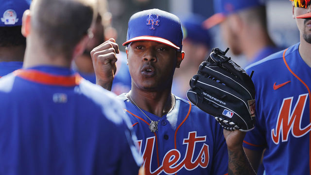 JUPITER, FLORIDA - FEBRUARY 22: Marcus Stroman #0 of the New York Mets reacts after being taken out of the game against the St. Louis Cardinals in the second inning of a Grapefruit League spring training game at Roger Dean Stadium on February 22, 2020 in Jupiter, Florida.