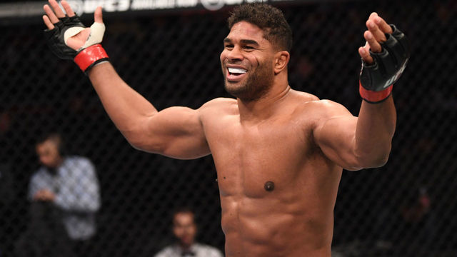 BEIJING, CHINA - NOVEMBER 24: Alistair Overeem of The Netherlands celebrates after his TKO victory over Sergei Pavlovich of Russia in their heavyweight bout during the UFC Fight Night event inside Cadillac Arena on November 24, 2018 in Beijing, China.