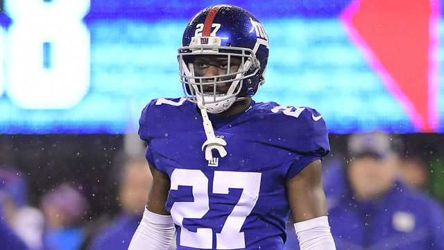 EAST RUTHERFORD, NEW JERSEY - DECEMBER 29: DeAndre Baker #27 of the New York Giants looks on against the Philadelphia Eagles at MetLife Stadium on December 29, 2019 in East Rutherford, New Jersey.