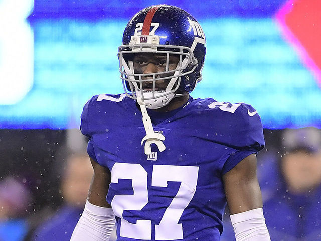 EAST RUTHERFORD, NEW JERSEY - DECEMBER 29: DeAndre Baker #27 of the New York Giants looks on against the Philadelphia Eagles at MetLife Stadium on December 29, 2019 in East Rutherford, New Jersey.