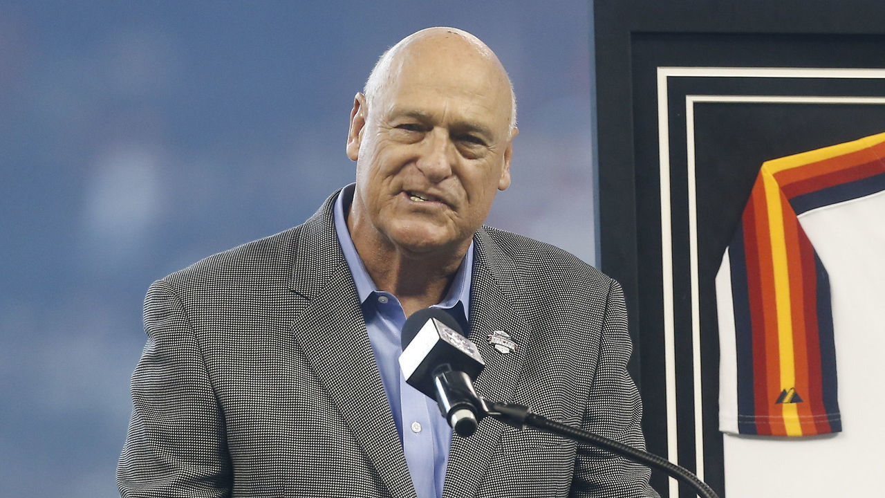 HOUSTON, TX - AUGUST 22: Former Houston Astros manager Art Howe speaks during about Craig Biggio celebrating his induction into the Hall Of Fame during a ceremony at Minute Maid Park on August 22, 2015 in Houston, Texas.