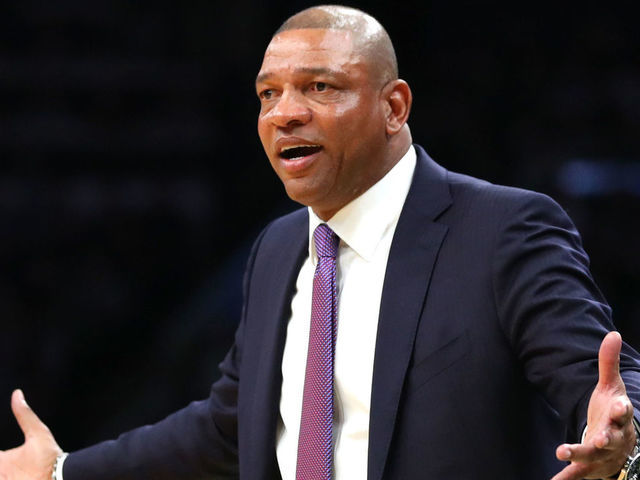 BOSTON, MASSACHUSETTS - FEBRUARY 13: Head Coach Doc Rivers of the LA Clippers directs his team during the game against the Boston Celtics at TD Garden on February 13, 2020 in Boston, Massachusetts.