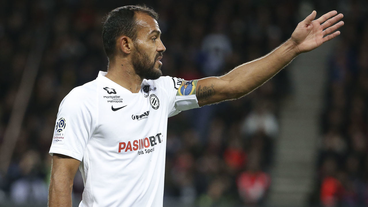 PARIS, FRANCE - FEBRUARY 1: Vitorino Hilton of Montpellier during the Ligue 1 match between Paris Saint-Germain (PSG) and Montpellier Herault SC (MHSC) at Parc des Princes stadium on February 1, 2020 in Paris, France.
