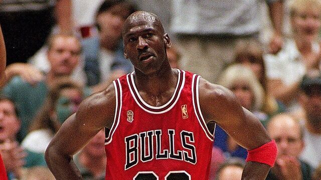 11 Jun 1997: Michael Jordan #23 of the Chicago Bulls stands on the court during game five of the NBA Finals against the Utah Jazz at the Delta Center in Salt Lake City, Utah. The Bulls defeated the Jazz 90-88 . Mandatory Credit: Brian Bahr /Allsport