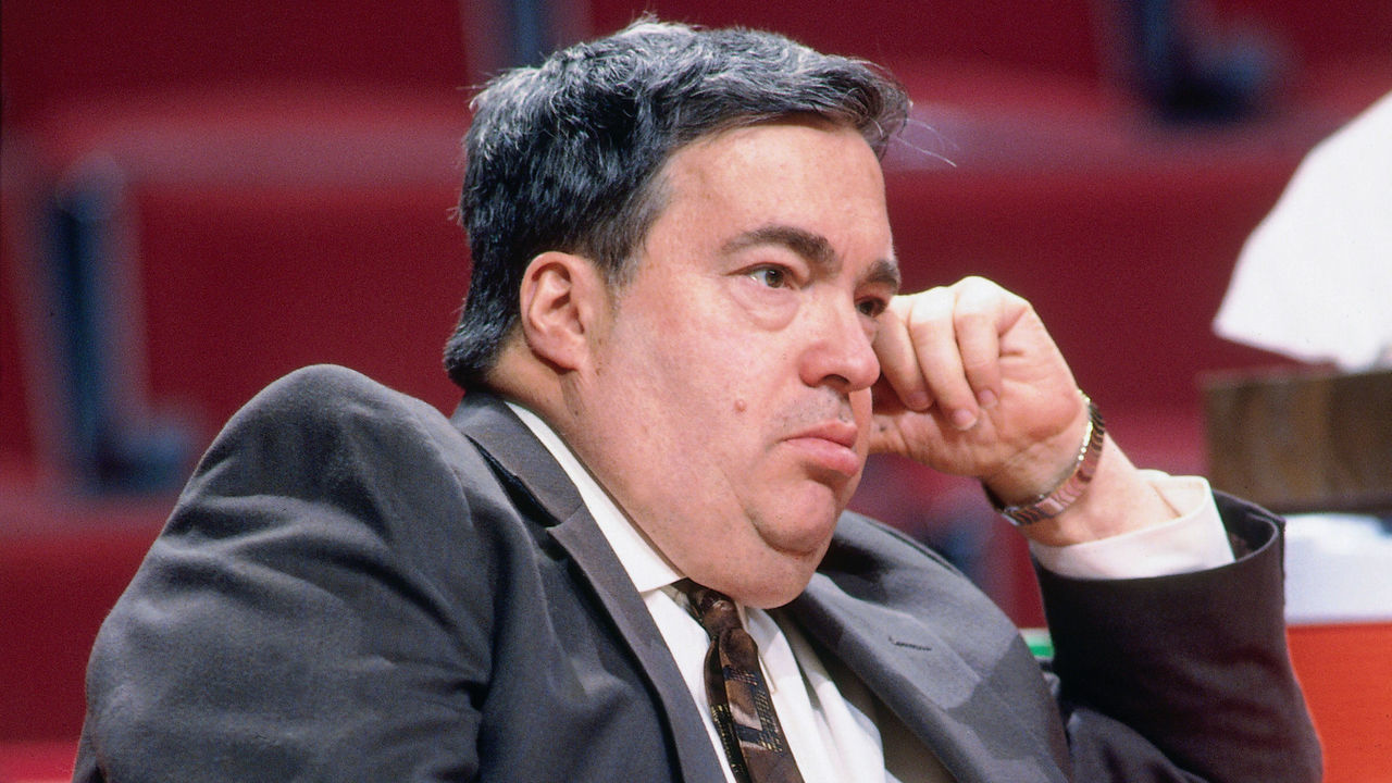 CHICAGO, IL - DECEMBER 19: Jerry Krause, general manager of the Chicago Bulls, looks on during the game against the Dallas Mavericks on December 19, 1995 at the United Center in Chicago, Illinois. NOTE TO USER: User expressly acknowledges and agrees that, by downloading and/or using this photograph, user is consenting to the terms and conditions of the Getty Images License Agreement. Mandatory Copyright Notice: Copyright 1995 NBAE