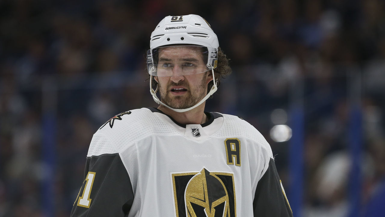 TAMPA, FL - FEBRUARY 04: Vegas Golden Knights right wing Mark Stone (61) in the 3rd period of the NHL game between the Vegas Golden Knights and Tampa Bay Lightning on February 04, 2020 at Amalie Arena in Tampa, FL.