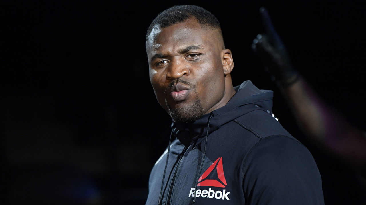JACKSONVILLE, FLORIDA - MAY 09: Francis Ngannou of Cameroon prepares to fight Jairzinho Rozenstruik of Suriname in their heavyweight fight during the UFC 249 event at VyStar Veterans Memorial Arena on May 09, 2020 in Jacksonville, Florida.