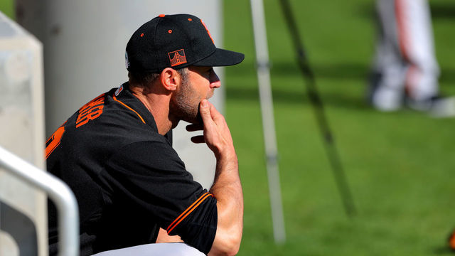 SCOTTSDALE, AZ - FEBRUARY 18: Manager Gabe Kapler #19 of the San Francisco Giants looks on during a workout on Tuesday, February 18, 2020 at Scottsdale Stadium in Scottsdale, Arizona.