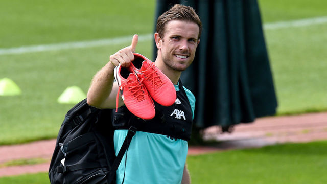 LIVERPOOL, ENGLAND - MAY 21: (THE SUN OUT, THE SUN ON SUNDAY OUT) Jordan Henderson captain of Liverpool during a training session at Melwood Training Ground on May 21, 2020 in Liverpool, England.