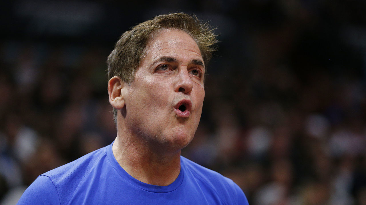 MIAMI, FLORIDA - FEBRUARY 28: Owner Mark Cuban of the Dallas Mavericks reacts against the Miami Heat during the second half at American Airlines Arena on February 28, 2020 in Miami, Florida. NOTE TO USER: User expressly acknowledges and agrees that, by downloading and/or using this photograph, user is consenting to the terms and conditions of the Getty Images License Agreement.