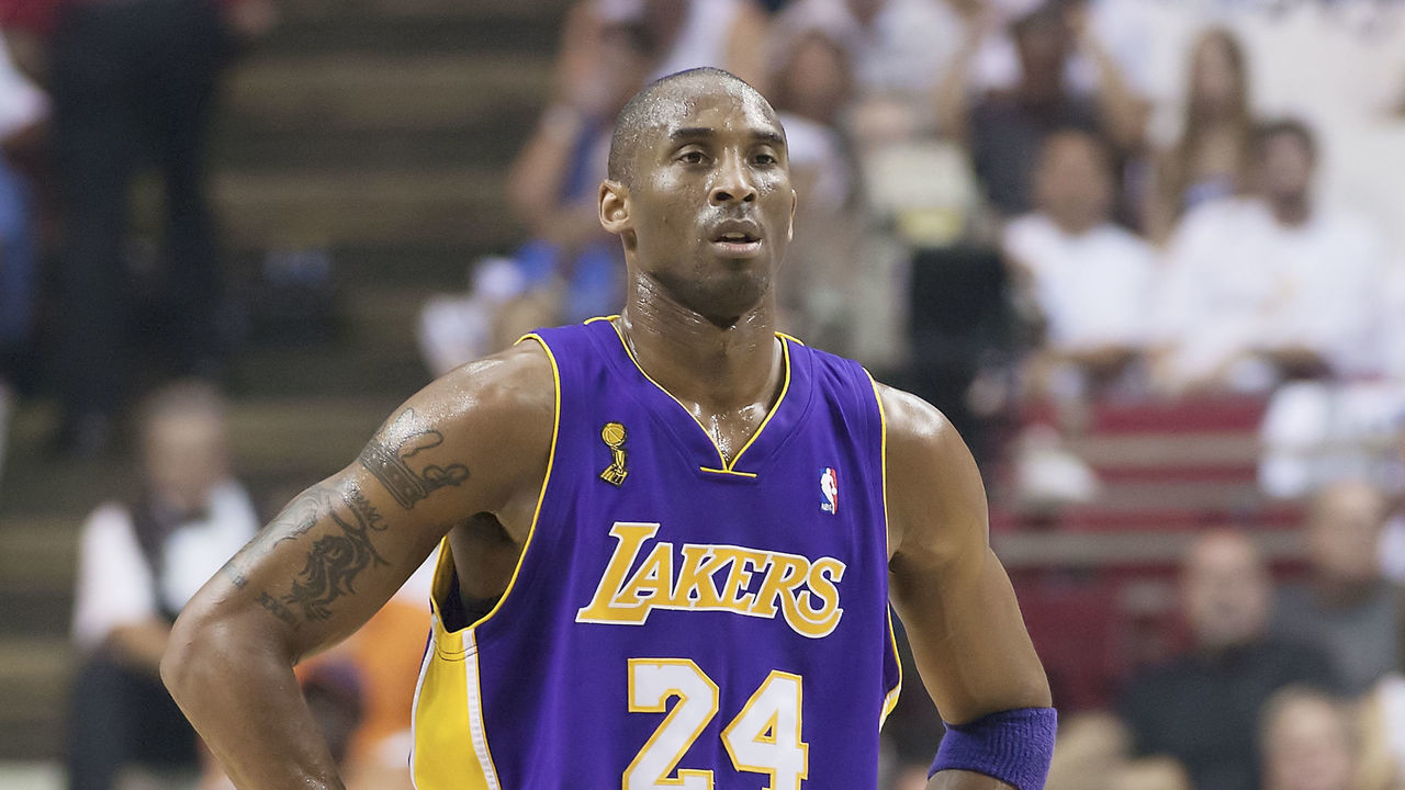 ORLANDO, FL - JUNE 14: Kobe Bryant #24 of the Los Angeles Lakers looks on during Game Five of the 2009 NBA Finals against the Orlando Magic at Amway Arena on June 14, 2009 in Orlando, Florida. Mandatory Credit: 2009 NBAE