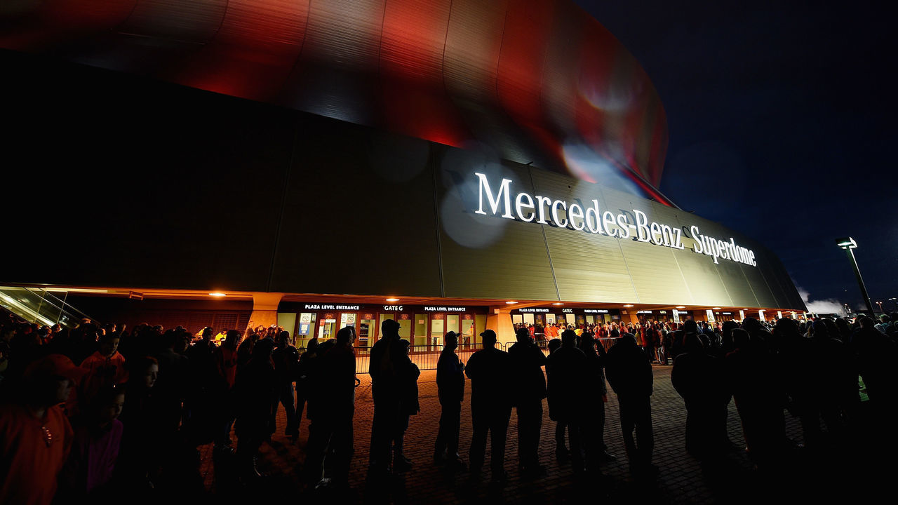 NEW ORLEANS, LA - JANUARY 01: Patrons wait outside the Mercedes-Benz Superdome before the Mississippi Rebels take on the Oklahoma State Cowboys during the Allstate Sugar Bowl at Mercedes-Benz Superdome on January 1, 2016 in New Orleans, Louisiana.