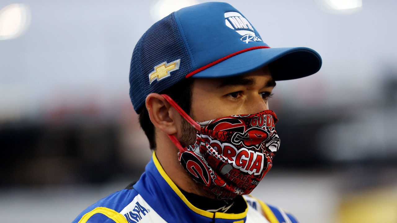 DARLINGTON, SOUTH CAROLINA - MAY 20: Chase Elliott, driver of the #9 NAPA Auto Parts Chevrolet, stands on the grid prior to the NASCAR Cup Series Toyota 500 at Darlington Raceway on May 20, 2020 in Darlington, South Carolina.