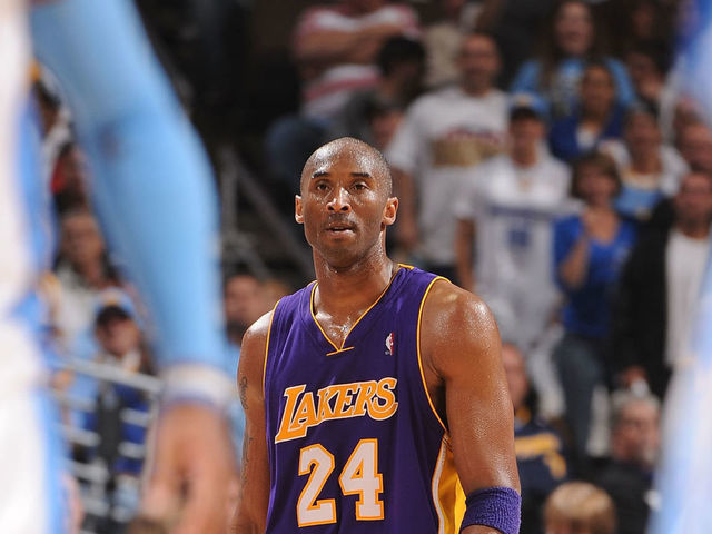 DENVER - MAY 25: Kobe Bryant #24 of the Los Angeles Lakers stands on the court during Game Four of the Western Conference Finals during the 2009 NBA Playoffs against the Denver Nuggets at Pepsi Center on May 25, 2009 in Denver, Colorado. NOTE TO USER: User expressly acknowledges and agrees that, by downloading and/or using this Photograph, user is consenting to the terms and conditions of the Getty Images License Agreement. Mandatory Copyright Notice: Copyright 2009 NBAE