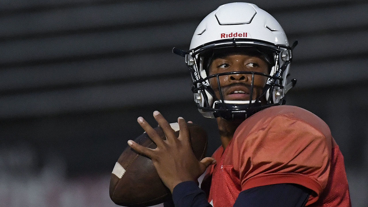 WASHINGTON , DC - AUGUST 20: Howard University junior Caylin Newton, the starting quarterback for the Bison, throws the ball during practice on August 20, 2019. Caylin is the brother of NFL quarterback Cam Newton.
