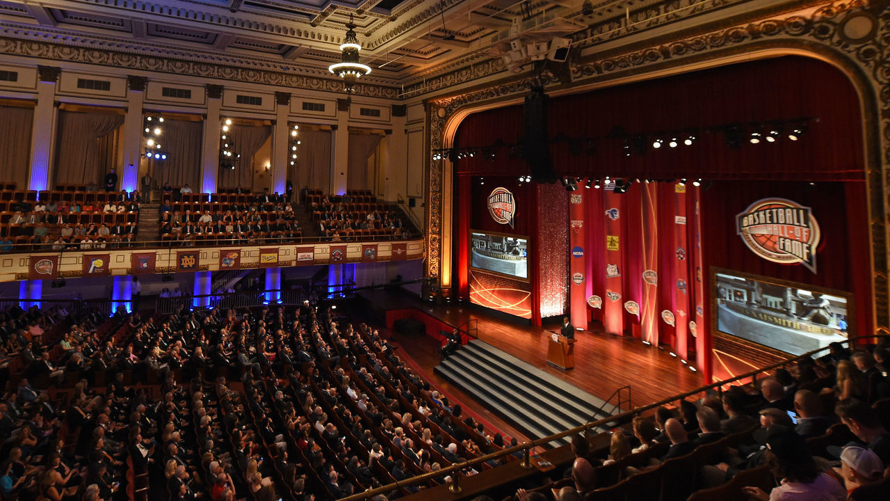 SPRINGFIELD, MA - SEPTEMBER 8: An overall view of the Naismith Memorial Basketball Hall of Fame during the 2017 Basketball Hall of Fame Enshrinement Ceremony on September 8, 2017 in Springfield, Massachusetts. NOTE TO USER: User expressly acknowledges and agrees that, by downloading and/or using this photograph, user is consenting to the terms and conditions of the Getty Images License Agreement. Mandatory Copyright Notice: Copyright 2017 NBAE