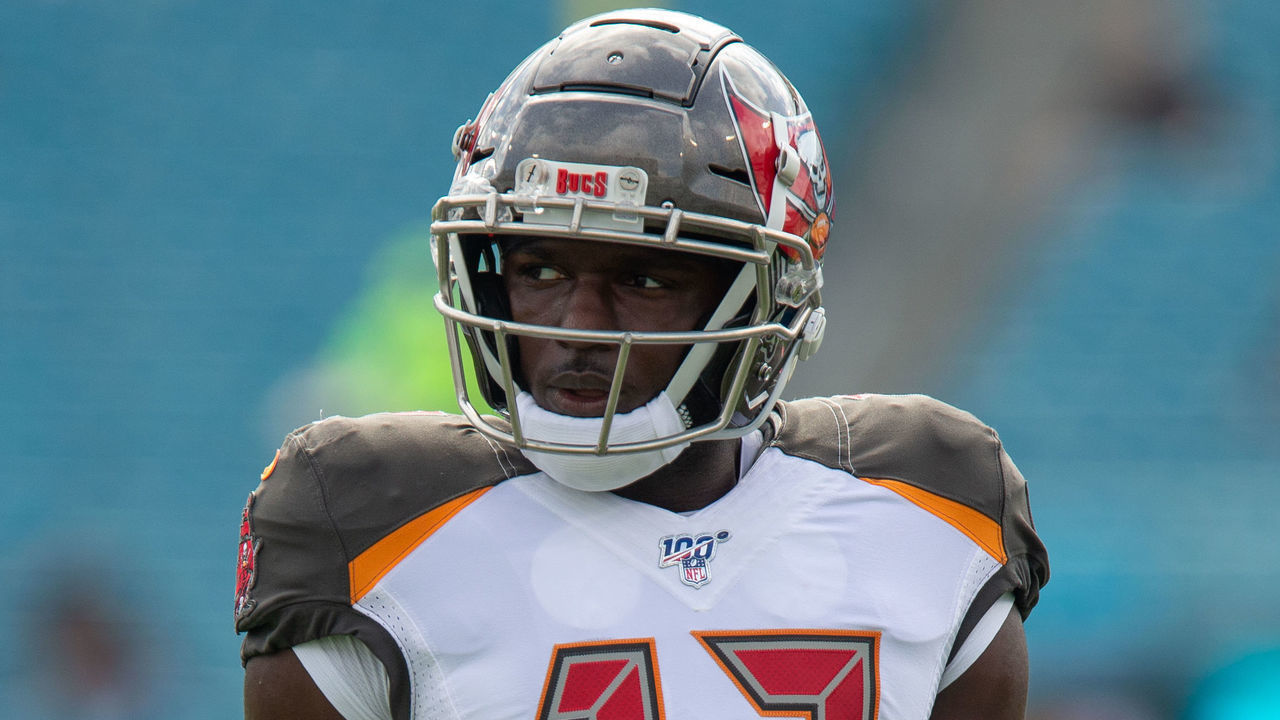 JACKSONVILLE, FL - DECEMBER 01: Tampa Bay Buccaneers Wide Receiver Chris Godwin (12) during the game between the Tampa Bay Buccaneers and the Jacksonville Jaguars on December 1, 2019 at TIAA Bank Field in Jacksonville, Fl.