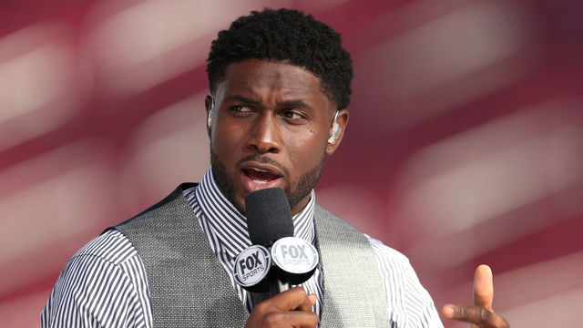 LOS ANGELES, CALIFORNIA - SEPTEMBER 20: Former USC running back Reggie Bush attends the USC game against Utah as a guest on the pregame show on Fox Sports at Los Angeles Memorial Coliseum on September 20, 2019 in Los Angeles, California.