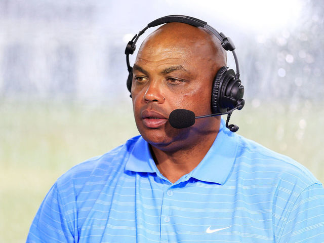 HOBE SOUND, FLORIDA - MAY 24: Charles Barkley commentates from the booth during The Match: Champions For Charity at Medalist Golf Club on May 24, 2020 in Hobe Sound, Florida.