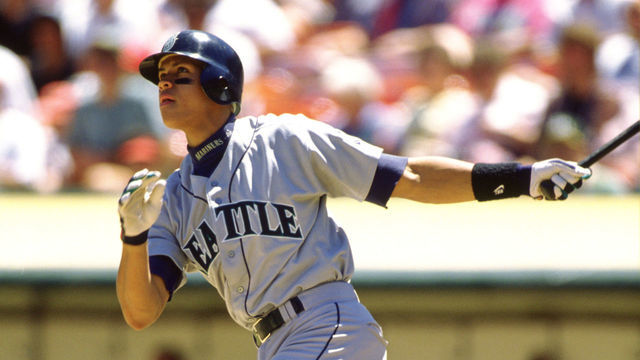 OAKLAND - 1996: Alex Rodriguez of the Seattle Mariners bats during an MLB game versus the Oakland Athletics at the Oakland Coliseum in Oakland, California during the 1996 season.
