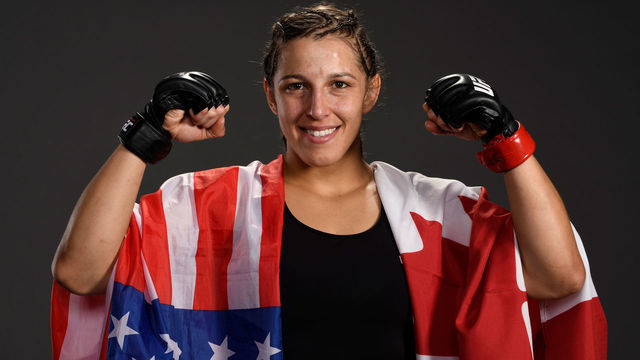 NORFOLK, VA - FEBRUARY 29: Felicia Spencer poses for a post fight portrait backstage during the UFC Fight Night event at Chartway Arena on February 29, 2020 in Norfolk, Virginia.