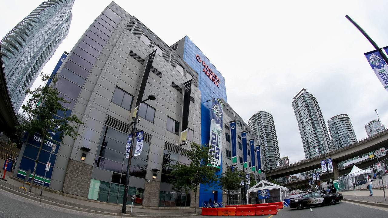 VANCOUVER, BC - JUNE 22: A general view of the exterior of the building during the 2019 NHL Draft at Rogers Arena on June 22, 2019 in Vancouver, British Columbia, Canada.