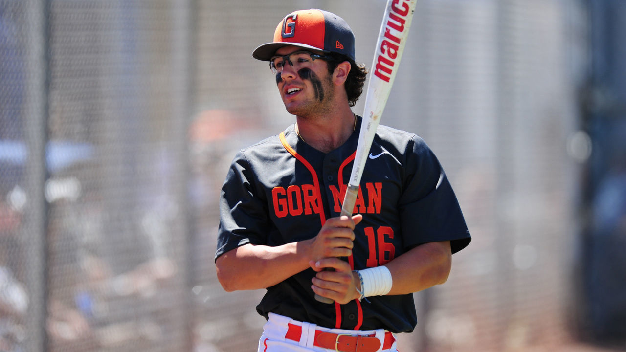 LAS VEGAS, NV - MAY 13: Bishop Gorman Gaels utility player Austin Wells is seen before the start of their prep playoff baseball game against the Centennial Bulldogs at Centennial High School in Las Vegas, NV on May 13, 2017.