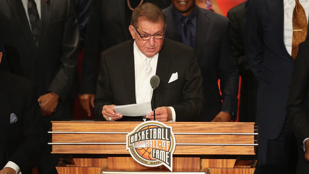 SPRINGFIELD, MA - SEPTEMBER 07: Jerry Colangelo speaks during the 2018 Basketball Hall of Fame Enshrinement Ceremony at Symphony Hall on September 7, 2018 in Springfield, Massachusetts.