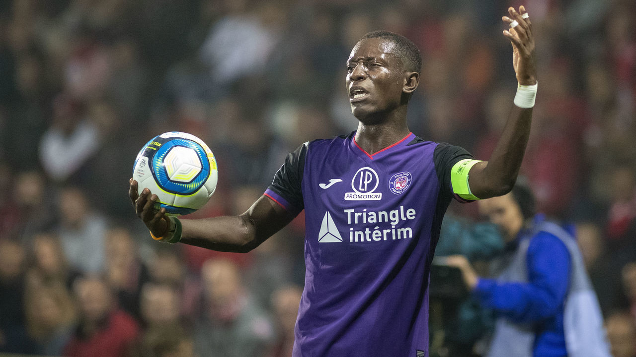 NIMES, FRANCE - September 21: Max Gradel #7 of Toulouse reacts during the Nimes V Toulouse, French Ligue 1, regular season match at Stade des Costières on September 21st 2019, Nimes, France