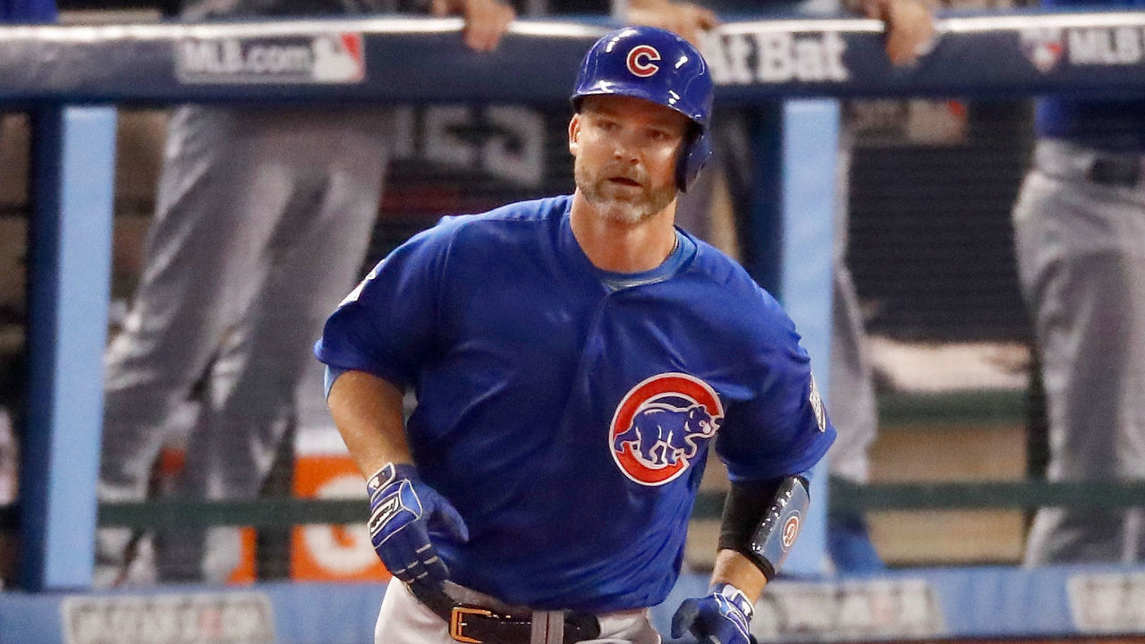 CLEVELAND, OH - NOVEMBER 02: David Ross #3 of the Chicago Cubs runs the bases after hitting a solo home run during the sixth inning against the Cleveland Indians in Game Seven of the 2016 World Series at Progressive Field on November 2, 2016 in Cleveland, Ohio.