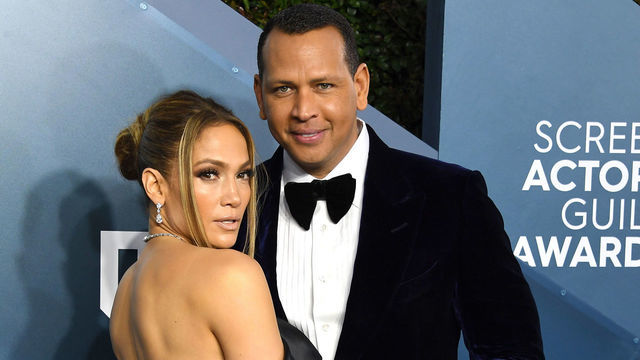 LOS ANGELES, CALIFORNIA - JANUARY 19: Jennifer Lopez and Alex Rodriguez arrives at the 26th Annual Screen Actors Guild Awards at The Shrine Auditorium on January 19, 2020 in Los Angeles, California.