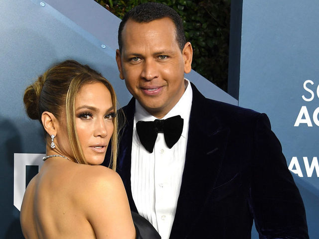 LOS ANGELES, CALIFORNIA - JANUARY 19: Jennifer Lopez and Alex Rodriguez arrives at the 26th Annual Screen Actors Guild Awards at The Shrine Auditorium on January 19, 2020 in Los Angeles, California.