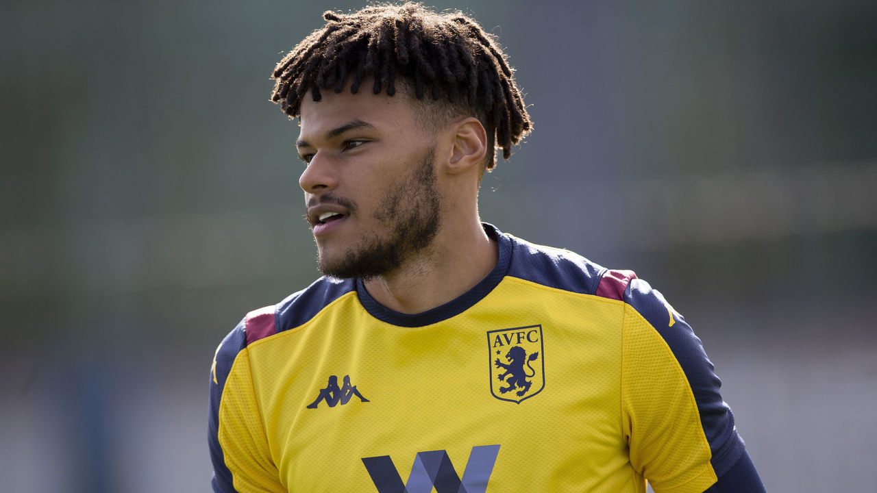 BIRMINGHAM, ENGLAND - MARCH 12: Tyrone Mings of Aston Villa in action during a training session at Bodymoor Heath training ground on March 12, 2020 in Birmingham, England.