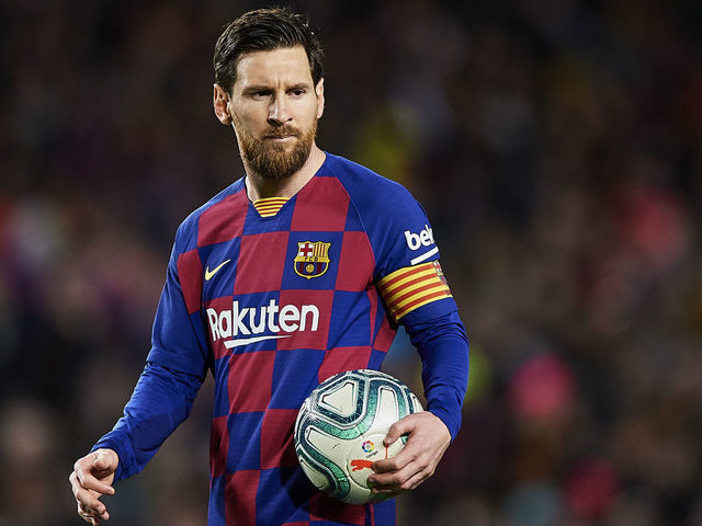 BARCELONA, SPAIN - MARCH 07: Lionel Messi of FC Barcelona looks on during the Liga match between FC Barcelona and Real Sociedad at Camp Nou on March 07, 2020 in Barcelona, Spain.