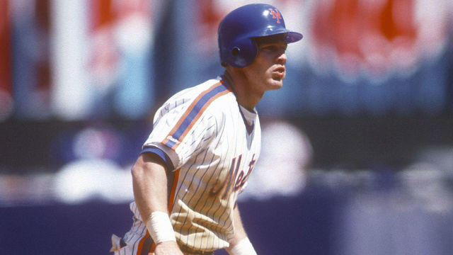NEW YORK - CIRCA 1988: Lenny Dykstra #4 of the New York Mets leads off of second base during a Major League Baseball game circa 1988 at Shea Stadium in the Queens borough of New York City. Dykstra played for the Mets from 1985-89.
