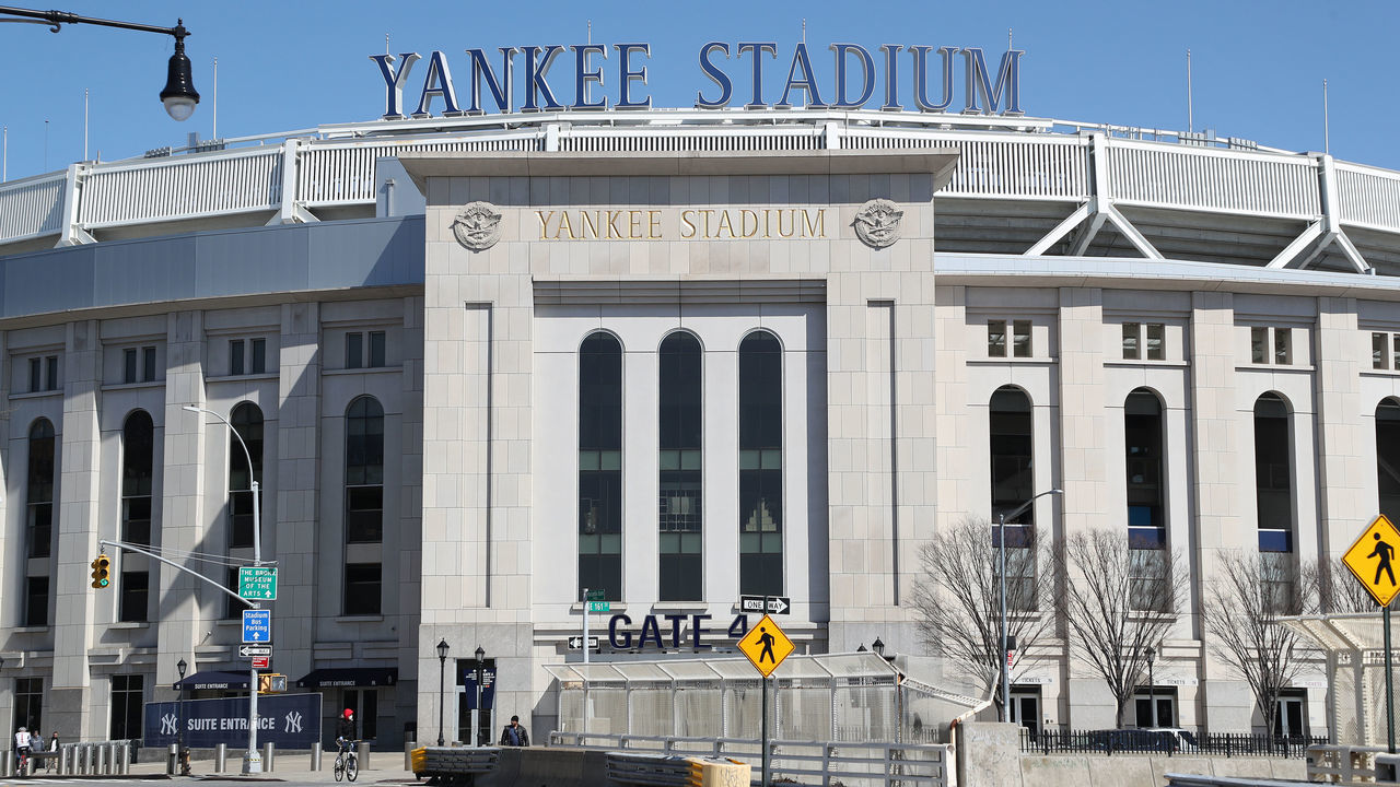 BRONX, NEW YORK - MARCH 26: Yankee Stadium is empty on the scheduled date for Opening Day March 26, 2020 in the Bronx, New York. Major League Baseball has postponed the start of its season due to the coronavirus (COVID-19) outbreak and MLB commissioner Rob Manfred recently said the league is "probably not gonna be able to" play a full 162-game regular season.