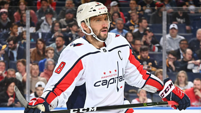 BUFFALO, NY - MARCH 9: Alex Ovechkin #8 of the Washington Capitals skates against the Buffalo Sabres during an NHL game on March 9, 2020 at KeyBank Center in Buffalo, New York.