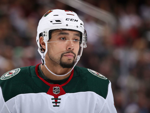 GLENDALE, ARIZONA - DECEMBER 19: Matt Dumba #24 of the Minnesota Wild during the third period of the NHL game against the Arizona Coyotes at Gila River Arena on December 19, 2019 in Glendale, Arizona. The Wild defeated the Coyotes 8-5.