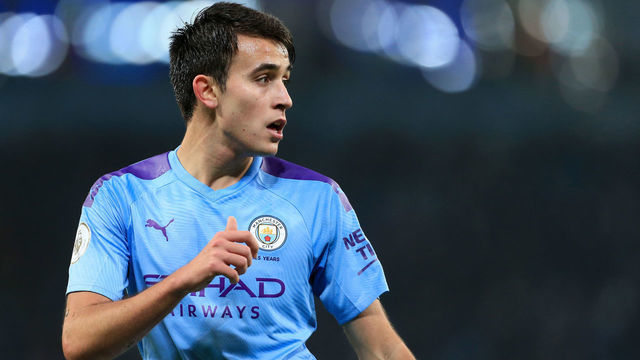 MANCHESTER, ENGLAND - JANUARY 01: Eric Garcia of Man City looks on during the Premier League match between Manchester City and Everton FC at the Etihad Stadium on January 1, 2020 in Manchester, United Kingdom.