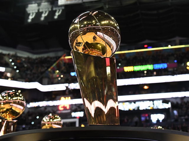 SAN ANTONIO, TX - NOVEMBER 11: The Larry O'Brien Championship Trophy is on display during the Memphis Grizzlies game against the San Antonio Spurs on November 11, 2019 at the AT&T Center in San Antonio, Texas. Mandatory Copyright Notice: Copyright 2019 NBAE (Photos by Andrew D. Bernstein/NBAE via Getty Images)