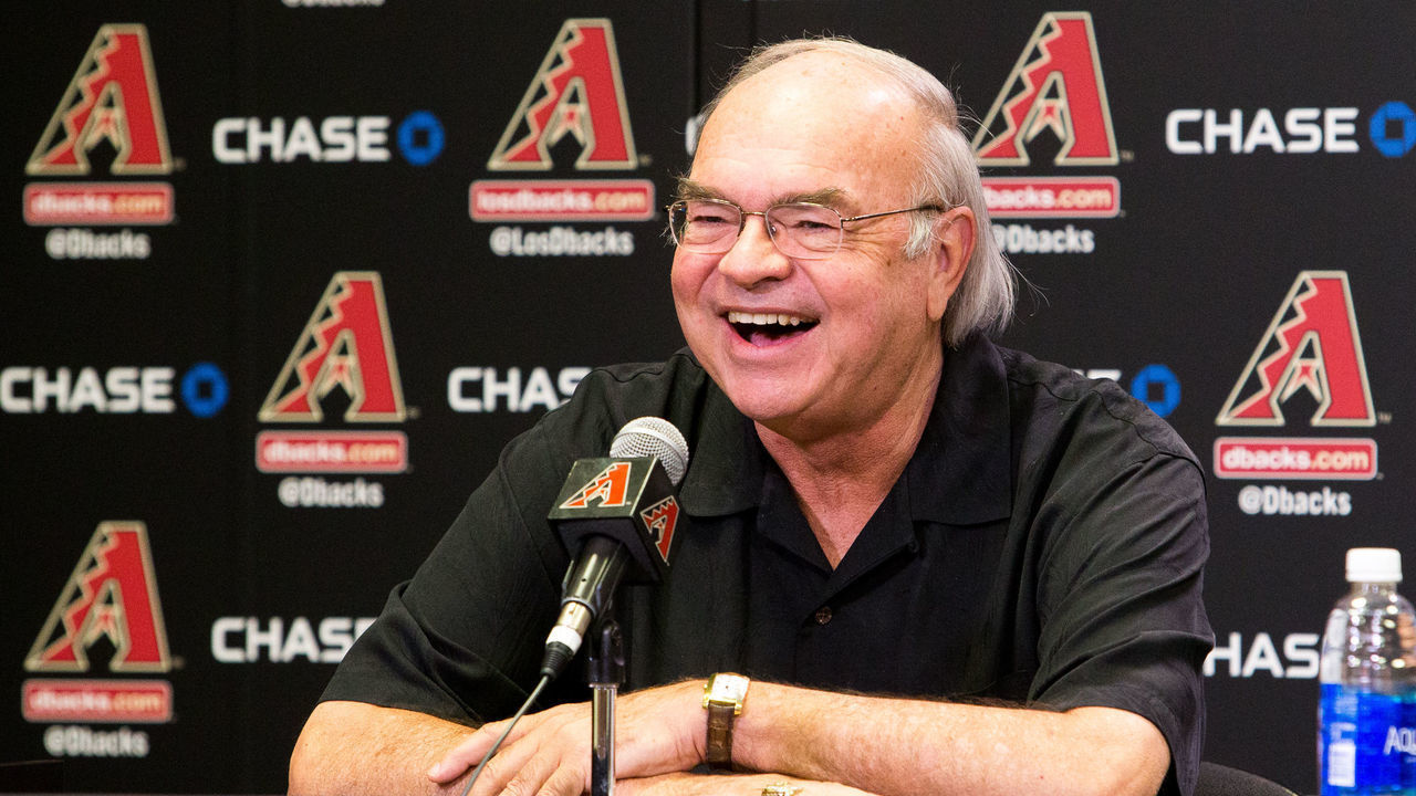PHOENIX, AZ - OCTOBER 17: Ken Kendrick addresses the media during a press conference in regards to hiring Mike Hazen as the new General Manager on October 17, 2016 in Phoenix, Arizona.