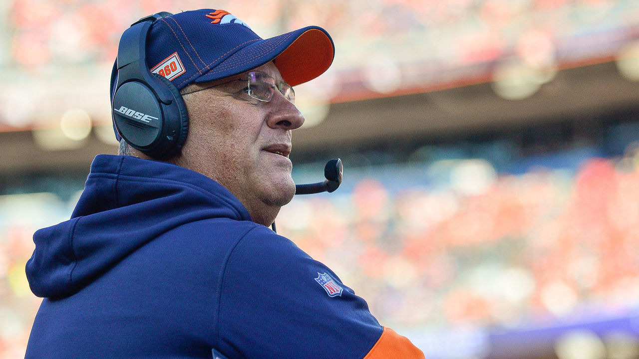 DENVER, CO - DECEMBER 29: Head coach Vic Fangio of the Denver Broncos looks on during a game against the Oakland Raiders at Empower Field at Mile High on December 29, 2019 in Denver, Colorado.