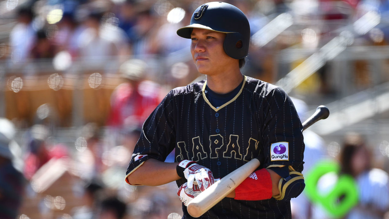 GLENDALE, AZ - MARCH 19: Hayato Sakamoto #6 of Japan is seen during the exhibition game between Japan and Los Angeles Dodgers at Camelback Ranch on March 19, 2017 in Glendale, Arizona.