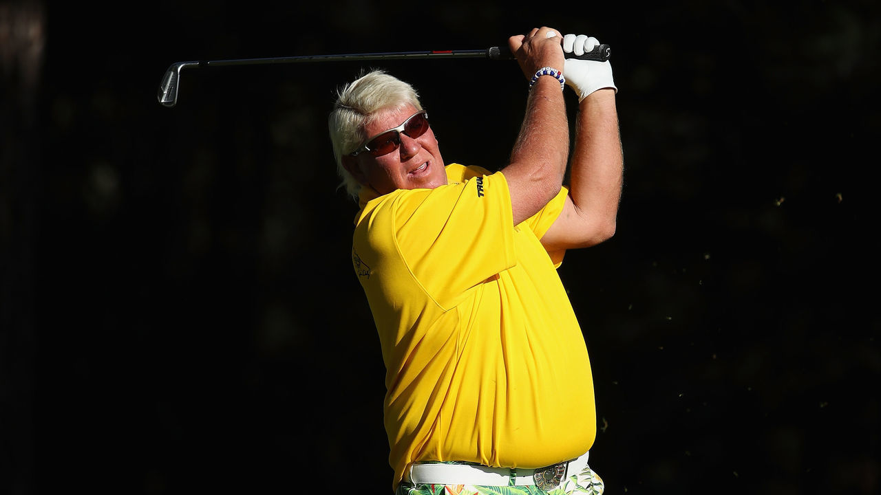 RENO, NEVADA - JULY 27: John Daly plays a tee shot on the 16th hole during the continuation second round of the Barracuda Championship at Montreux Country Club on July 27, 2019 in Reno, Nevada.