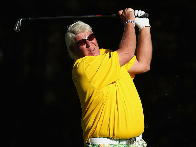 RENO, NEVADA - JULY 27: John Daly plays a tee shot on the 16th hole during the continuation second round of the Barracuda Championship at Montreux Country Club on July 27, 2019 in Reno, Nevada.