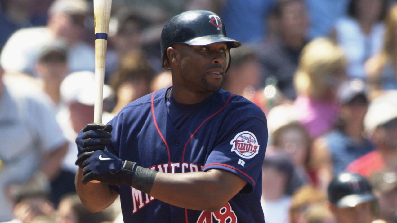 BOSTON - JUNE 24: Torii Hunter #48 of the Minnesota Twins bats during the game against the Boston Red Sox on June 24, 2004 at Fenway Park in Boston, Massachusetts. The Twins won the game 4 -3 in the tenth inning.